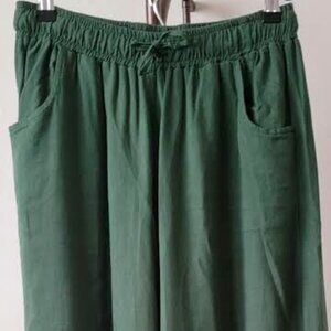 Etsy | Xiaolizi Green Linen Palazzo Pants